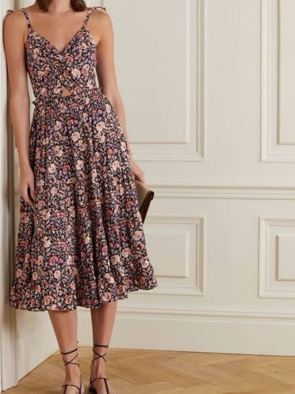 Ulla Johnson Kali Midnight Floral Midi Dress - size 0